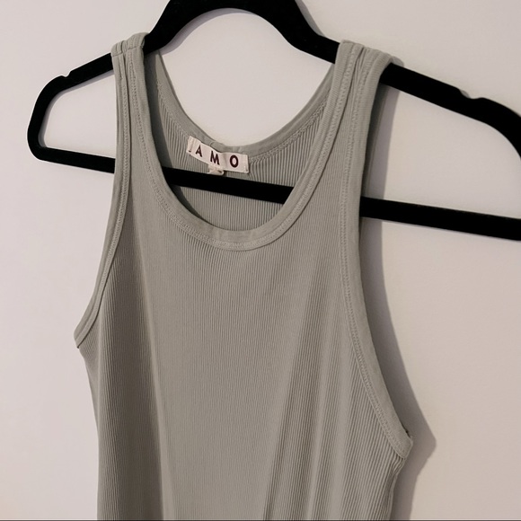 AMO Rib Tank Dress, Large, Sage Green - Picture 4 of 6